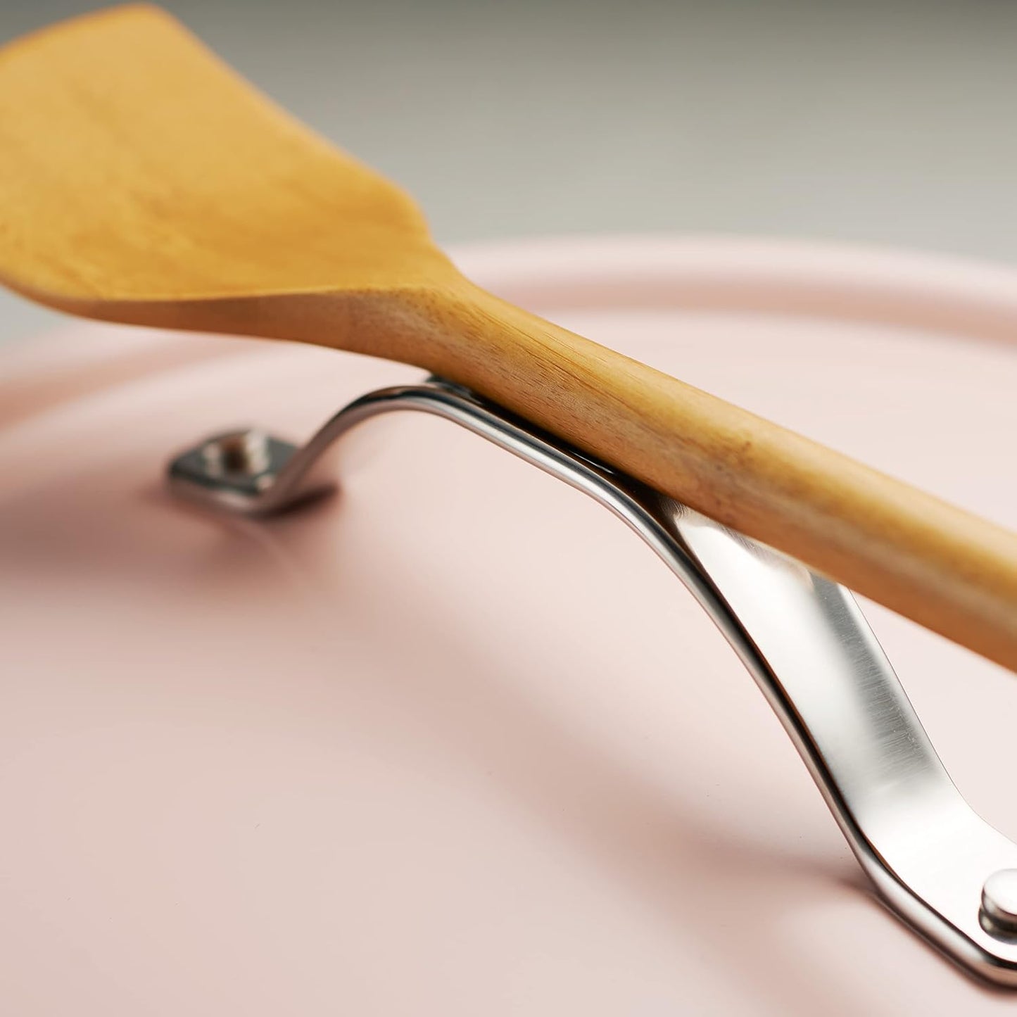 Tramontina All-in-One Plus Pan Set, 5-Quart Ceramic Non Stick Cooking Pan with Lid, Steamer Insert, Bamboo Utensil and Trivet, Pink