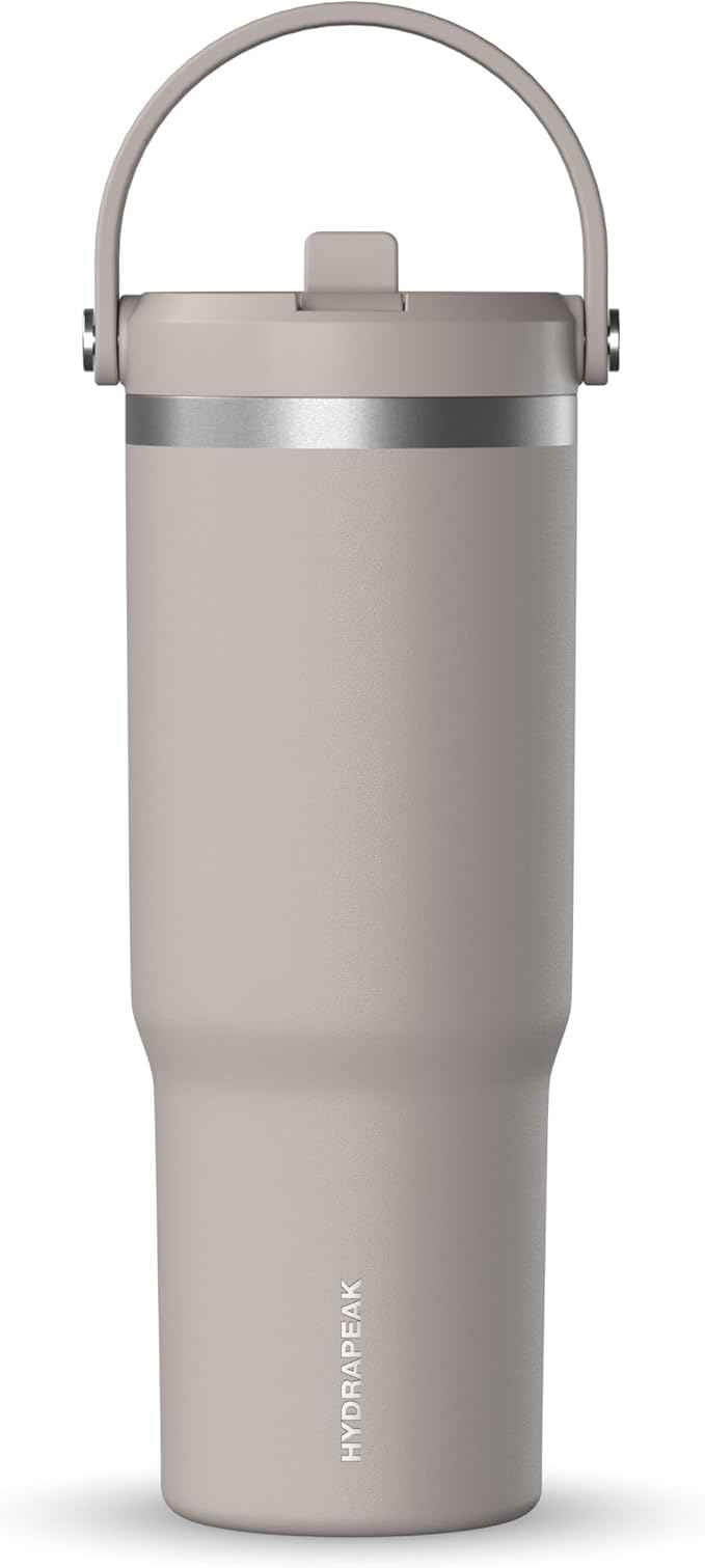 Hydrapeak Nomad 32 oz Tumbler with Handle and Straw Lid, Leakproof, Double Insulated, 32oz Cup Stainless Steel (Mocha)