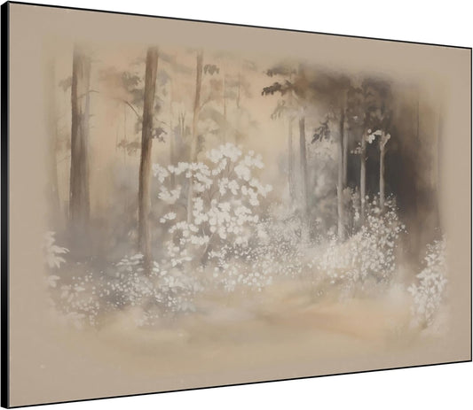 SIGNWIN 60"x72" Extra Large Framed Wall Art Misty Forest in Sepia Tones, Watercolor Woodland Landscape for Home Living Room Bedroom Decor (Frame Assembly Required)