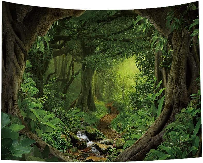 FENDROM Green Misty Forest Tapestry Wall Hanging Nature Landscape Tapestry Sunshine Through Tree Tapestries for Bedroom Living Room Dorm Decor