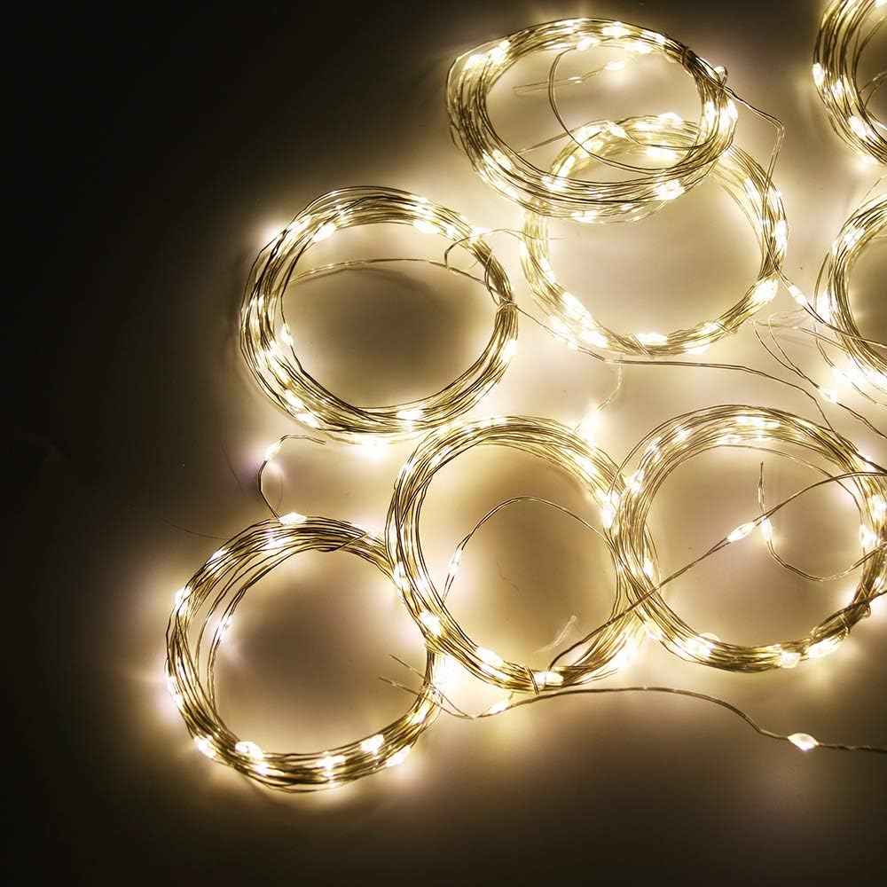 Curtain Lights 300 LED String Lights, Window Hanging Lights USB Powered 8 Lighting Modes & Timer Remote Dimmable Copper Lights for Bedroom, Home, Party, Wall Decor-9.8ft x 9.8ft(Warm White)