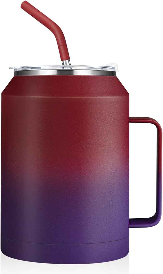 Zenbo 50 oz Mug Tumbler – Stainless Steel Vacuum Insulated Mug with Handle,Lid and Straw,Keeps Drinks Cold up to 36 Hours – Sweat-Proof Body, Dishwasher Safe