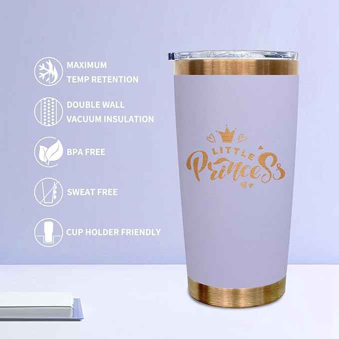 20 oz Tumblers Stainless Steel Tumbler with Lid and Straw Insulated Copper Coffee Mug for Laser Graving 31oz Powder Coated Cup(Light Purple,1 pack)