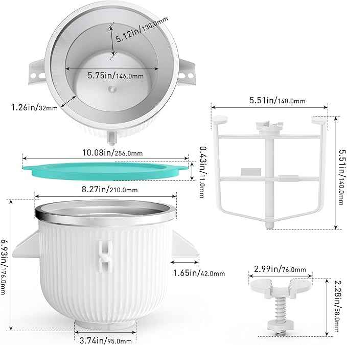 Ice Cream Attachment for KitchenAid Mixer, Ice Cream Bowl Compatible with 4.5Qt and 6QT Or Larger Stand Mixers KitchenAid Attachment, Frozen Yogurt & Sorbet Gelato Maker Attachment, 2 Qt With lid