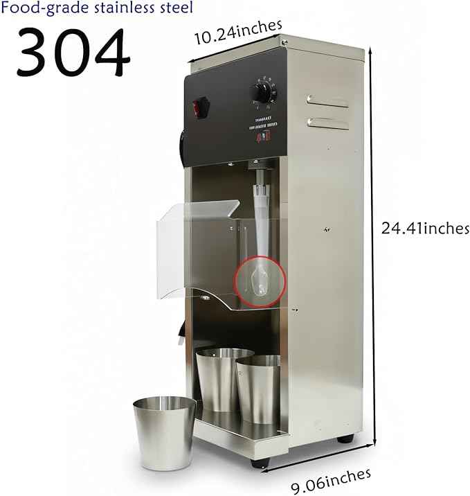 Ice Cream Blender Maker, 110V Soft Serve Machine with 3 Cups,Plastic Spoon,3600r/min Swirl for Yogurt & Shakes, Auto Blender Mixer Machine