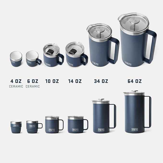 YETI Rambler 10 oz Ceramic Lined Stackable Mug, Vacuum Insulated, Stainless Steel with MagSlider Lid, Ridgeline