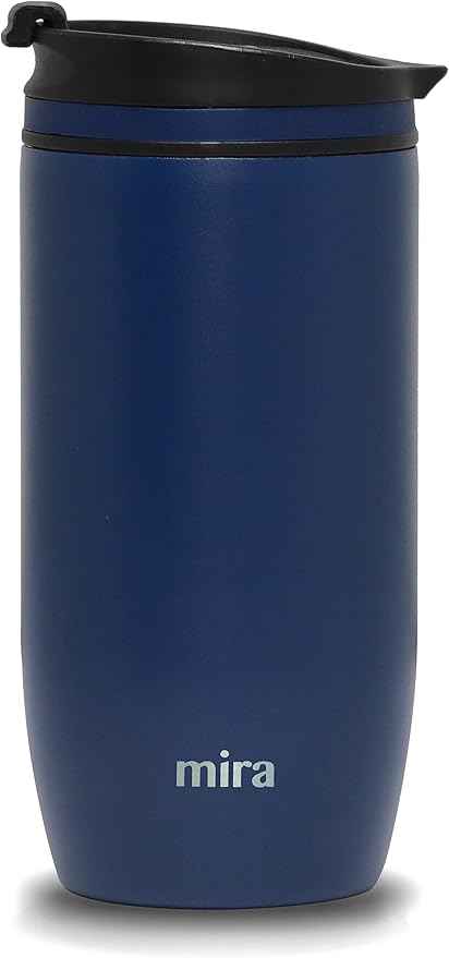 MIRA 16 oz Travel Coffee Mug - Insulated Stainless Steel Tumbler with Screw Lid - Admiral Blue