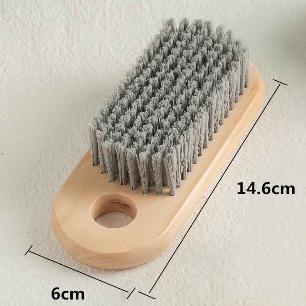 2 Pcs Wood Laundry Brush | Soft Bristle, For Shoe & Clothing Stain Removal, Easy to Grip, Scrubs Tough on Delicate, Hand Washing Clothes