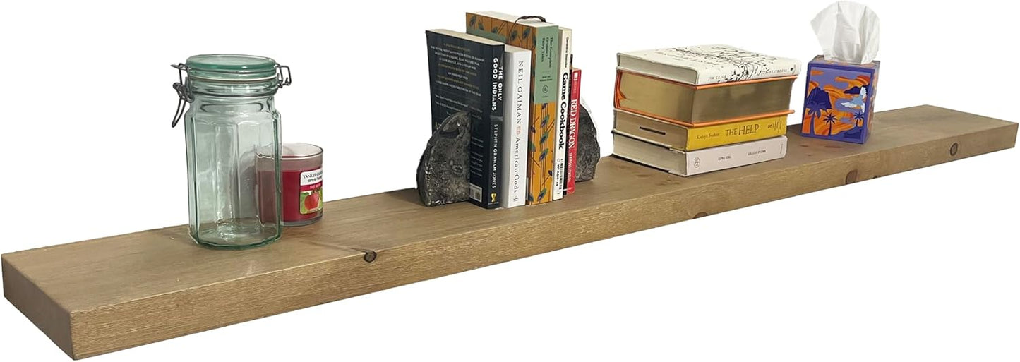joelsantiques - 72 Inch Wooden Floating Shelves for Wall - 72x8x2 in - Made of Natural Wood - Long FWall Shelves for Bedroom - Perfect for Living Room, Kitchen - Made in USA - Beige