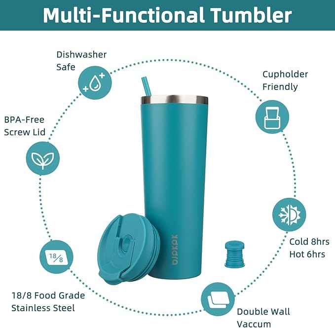 BJPKPK 30oz Tumbler With lid And Straw Stainless Steel Travel Coffee Mug Insulated Tumblers Cups,Laguna