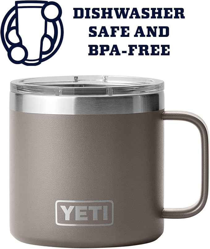 YETI Rambler 14 oz Mug, Vacuum Insulated, Stainless Steel with MagSlider Lid, Stainless | Vacuum Insulated, MagSlider Lid, Stainless