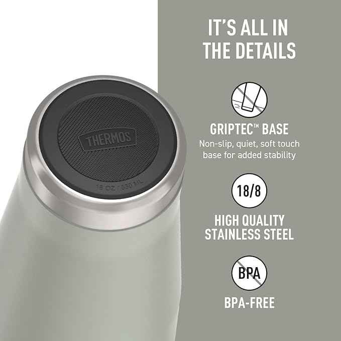 THERMOS ICON SERIES, Stainless Steel Tumbler with Slide Lock, 18 Ounce, River Rock