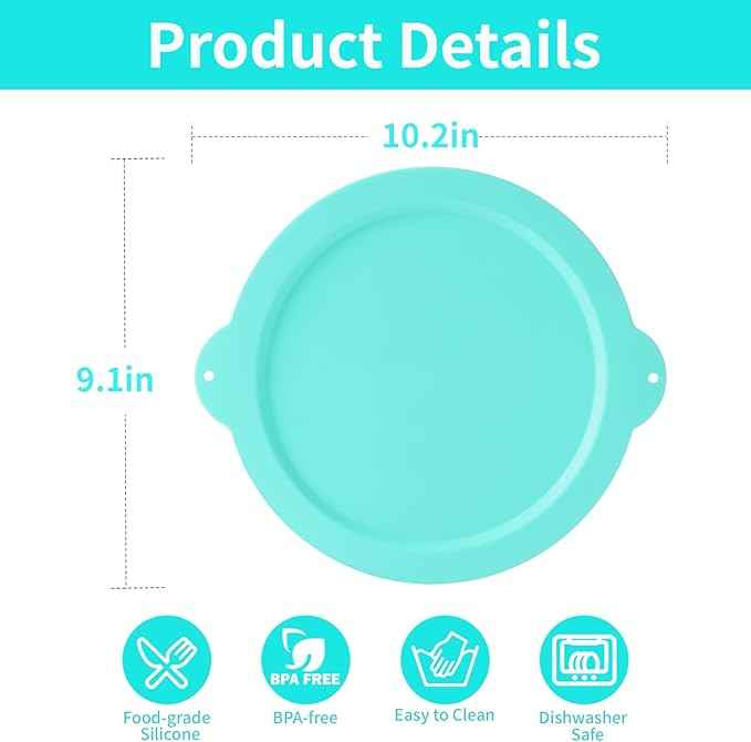 Silicone Lid Compatible with KitchenAid 2QT Ice Cream Mixing Bowl and 5QT Stainless Steel Bowl, Dishwasher Safe, Microwave Up to 200°C (392°F), Freezer Safe (Not Included)