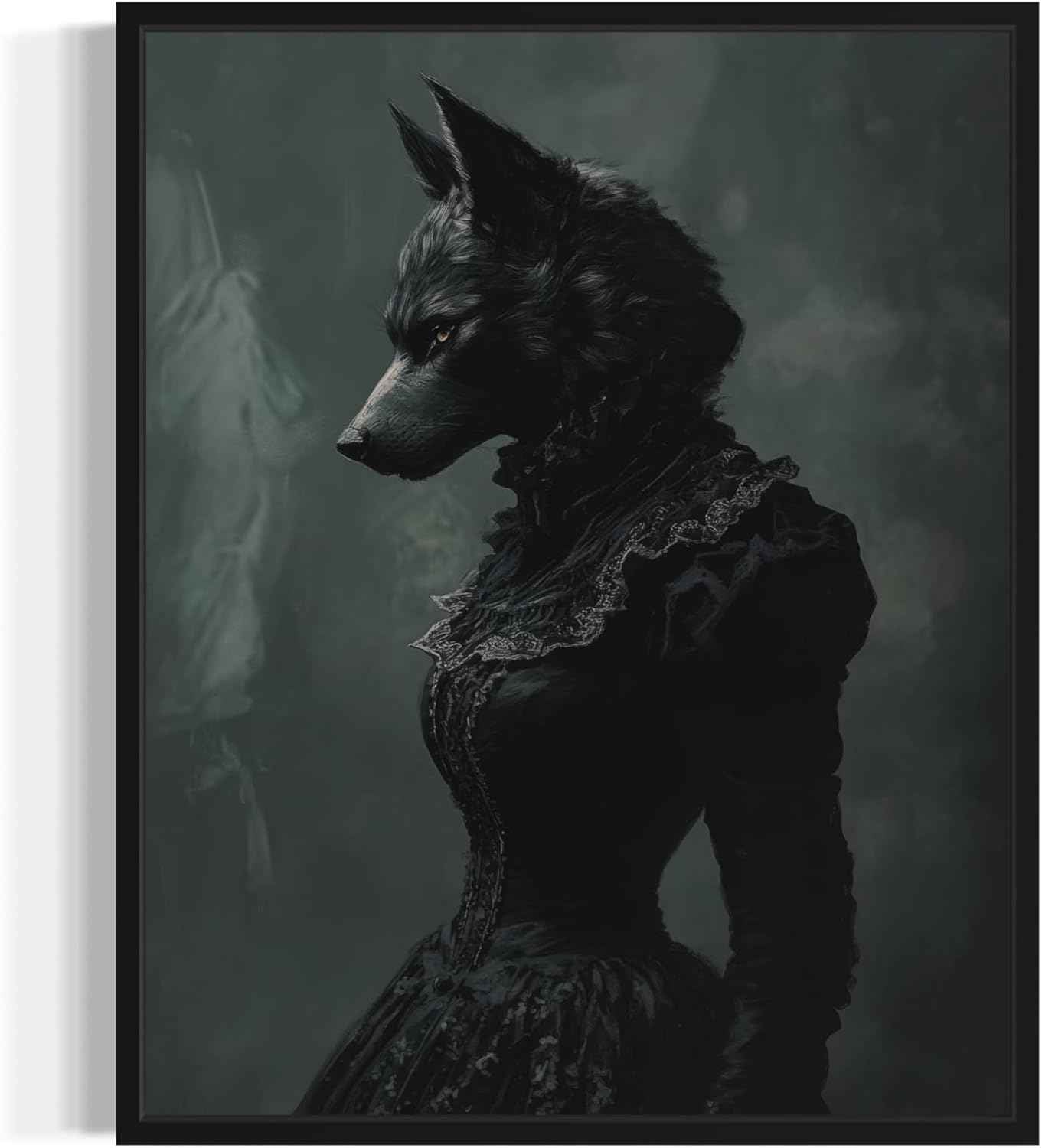 Werewolf Gothic Art Print Poster, Vintage Dark Academia Wall Art Witch Aesthetic Mystic Fantasy Goth Paitning Portrait Gifts Decor 133 (Werewolf, 11 x 14 inches, Unframed)