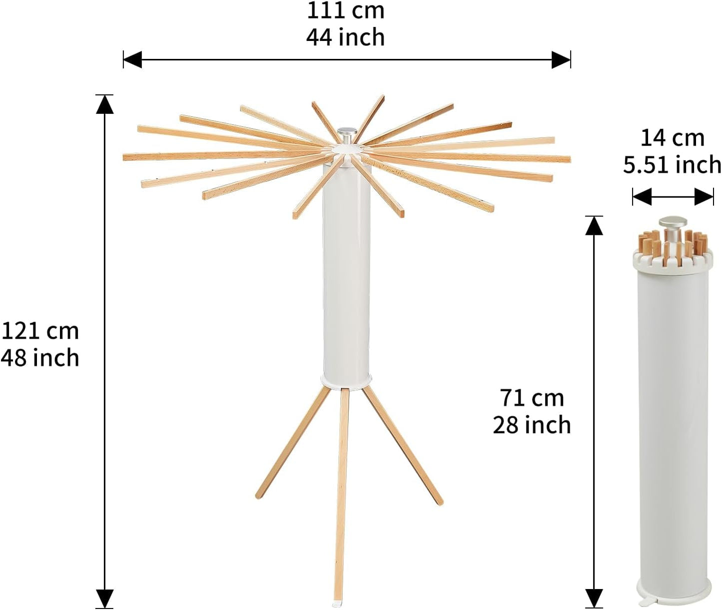 Clothes Drying Rack Tripod,Laundry Hanger Dryer Rack,Portable Drying Rack,Outdoor Clothes Rack-Drying Rack Clothing Laundry Bedroom Household Wooden-16rods