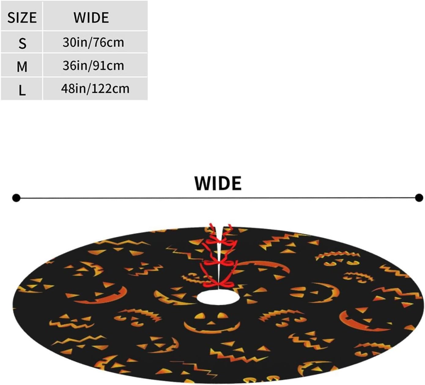 Christmas Tree Skirt,Jack O Lantern Pumpkin Smiles Xmas Tree Skirt Rustic Farmhouse Tree Skirt for Christmas Decor Xmas Holiday Home Party Decorations36