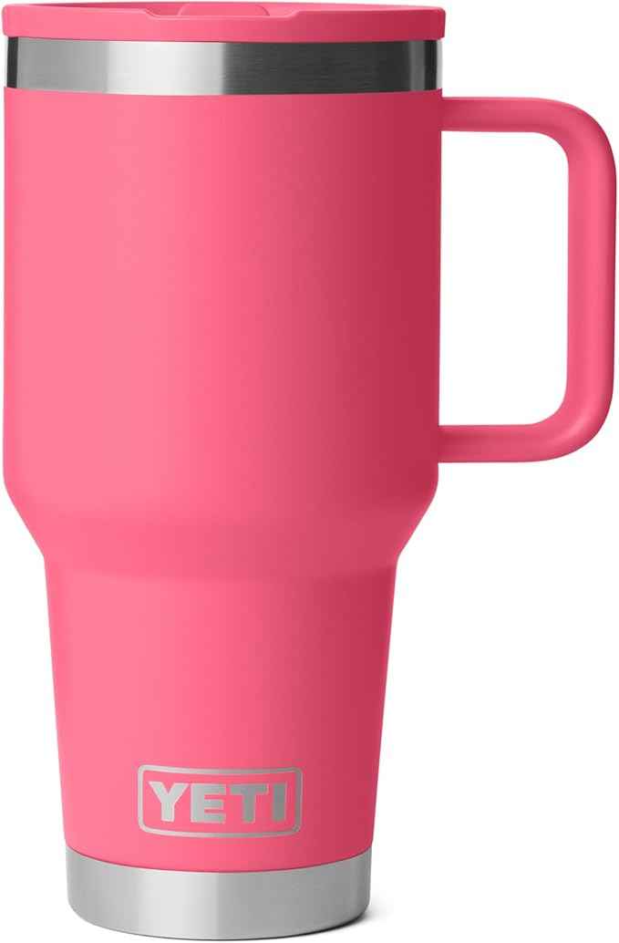 YETI Rambler 30 oz Travel Mug with Flip Straw Lid – Stainless Steel, Vacuum Insulated, Leakproof, Cup Holder Friendly