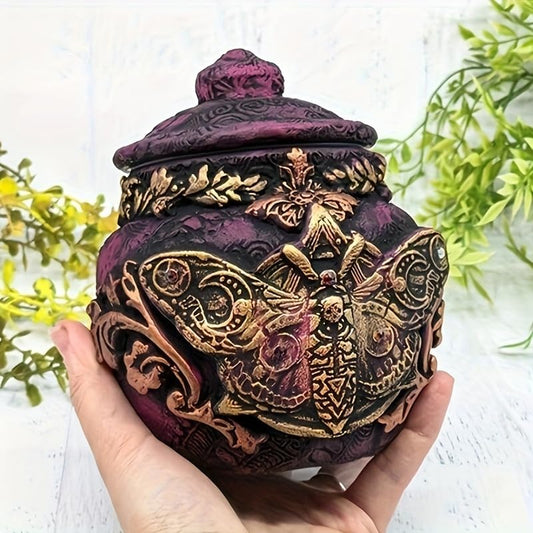 Magic Gothic Jars Vase Statue-Enchanting Purple Butterfly Figure Bottle Vintage Decor Gift for Wizard and Witch Costume Props
