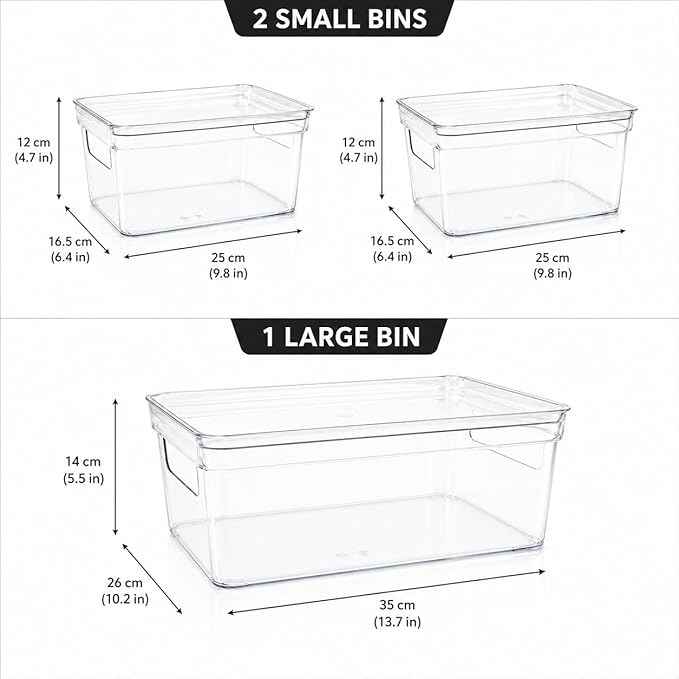 Baking Supplies Storage Containers 3Pc,Baking Kits with Handles&Lid for Adult,Stackable Bakeware Organizer Storage Bins,BPA Free Baking Accessories,Kitchen,Pantry Storage and Organization Box