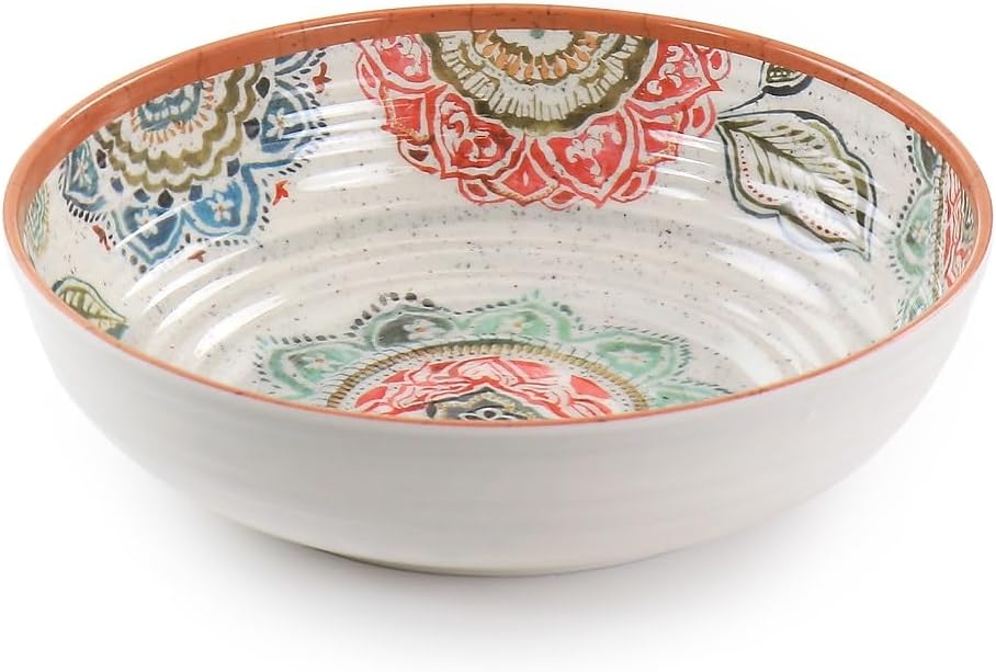 Elama Ester Melamine Dinnerware Set, Multicolored, 12 Piece Set (935115832M)