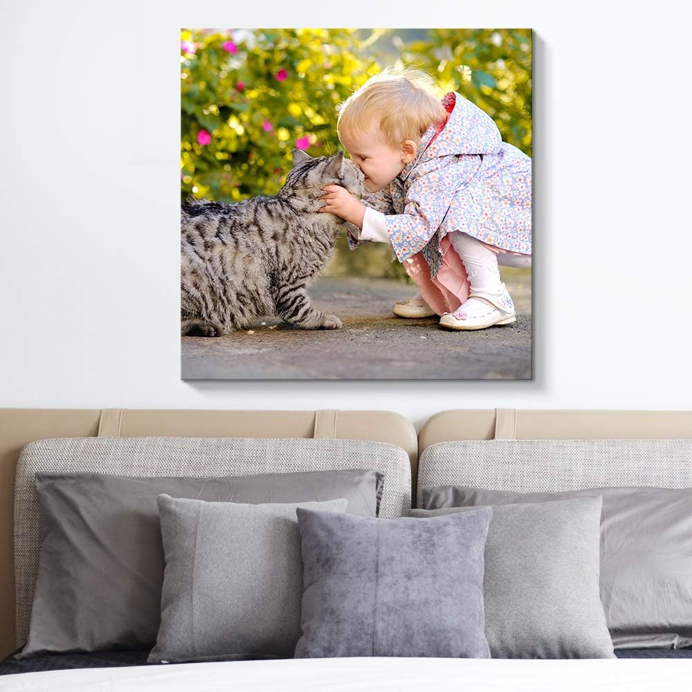 NWT Custom Canvas Prints with Your Photos for Pet/Animal, Personalized Canvas Pictures for Wall to Print Framed 24x24 inches