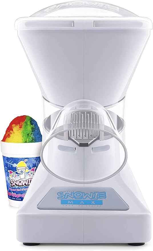SNOWIE - Little Snowie Max Snow Cone Machine - Premium Shaved Ice Maker, With Powder Sticks Syrup Mix, 6-Stick Kit, White