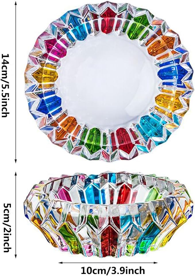 MAGCOLOR Colorful Crystal decorative bowl for kitchen and indoor,Home Office Tabletop Beautiful Decoration Craft-5.5 inch.