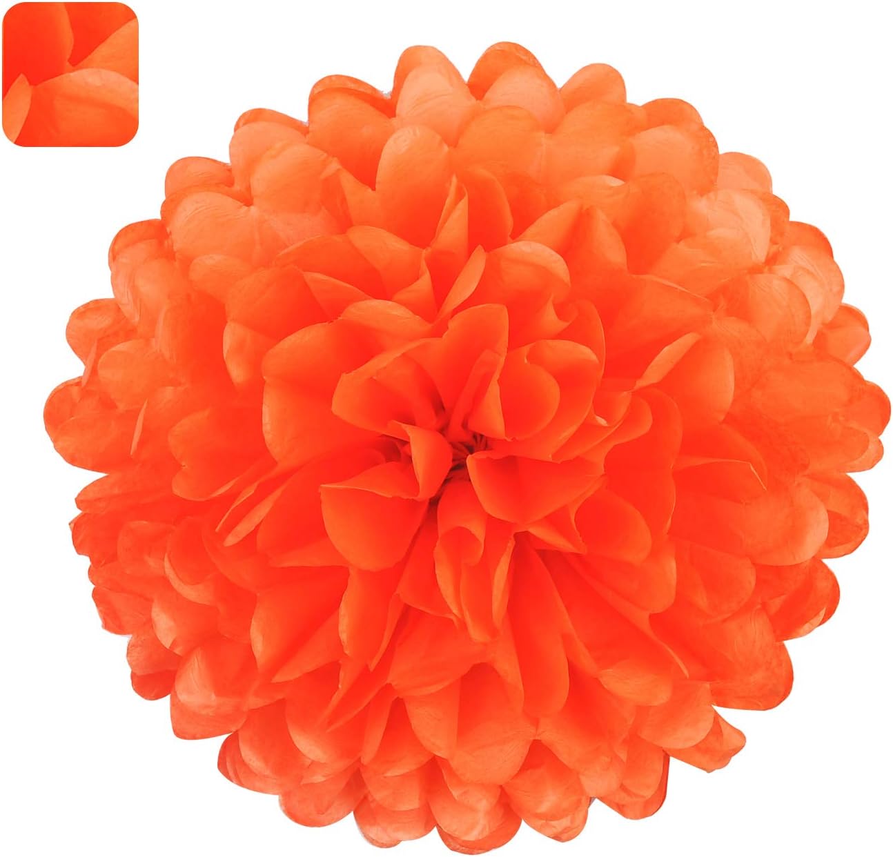 MISU 10" Orange Tissue Pom Poms DIY Tissue Paper Flowers for Birthday Wedding Baby Shower Tea Party Dessert Table Decoration, Pack of 18