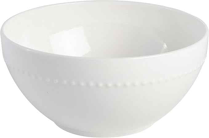 Gibson Elite Embossed Bone China 16-Piece Double Bowl Dinnerware Set, Service for 4 – White Elegant Plates and Bowls