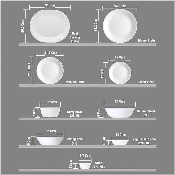 Corelle Vitrelle 6-Piece Soup/Cereal Bowl Set Triple Layer Glass and Chip Resistant, 18-Oz Lightweight Round Bowls, Winter Frost White