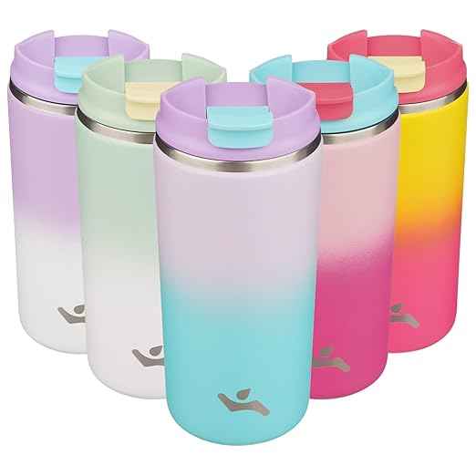 Konokyo Tumbler with Lid, 12 oz Travel Coffee Mug Double Wall Vacuum Stainless Steel Thermal Metal Cup Insulated Water Bottle,Lavender Green