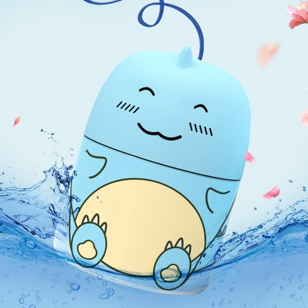 Cute Dinosaur-Shaped Toilet Bowl Cleaner Bottle,Automatic Bathroom Toilet Tank Cleaner with Carrying Rope,Three Fragrances, Ocean Jasmine Peach for 90 days,Easy to Use Leaving Fresh Scent (Blue)
