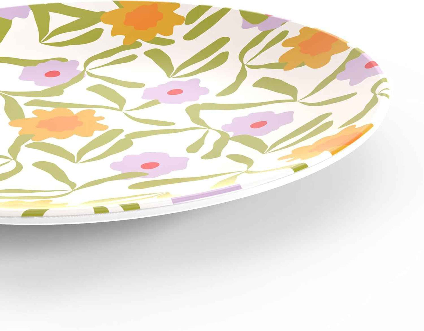 TervisHome Melamine Salad Plates - Set of 4 | Enchanted Garden Collection | Durable Stoneware-like Quality, Dishwasher Safe, Perfect for Indoor and Outdoor Use