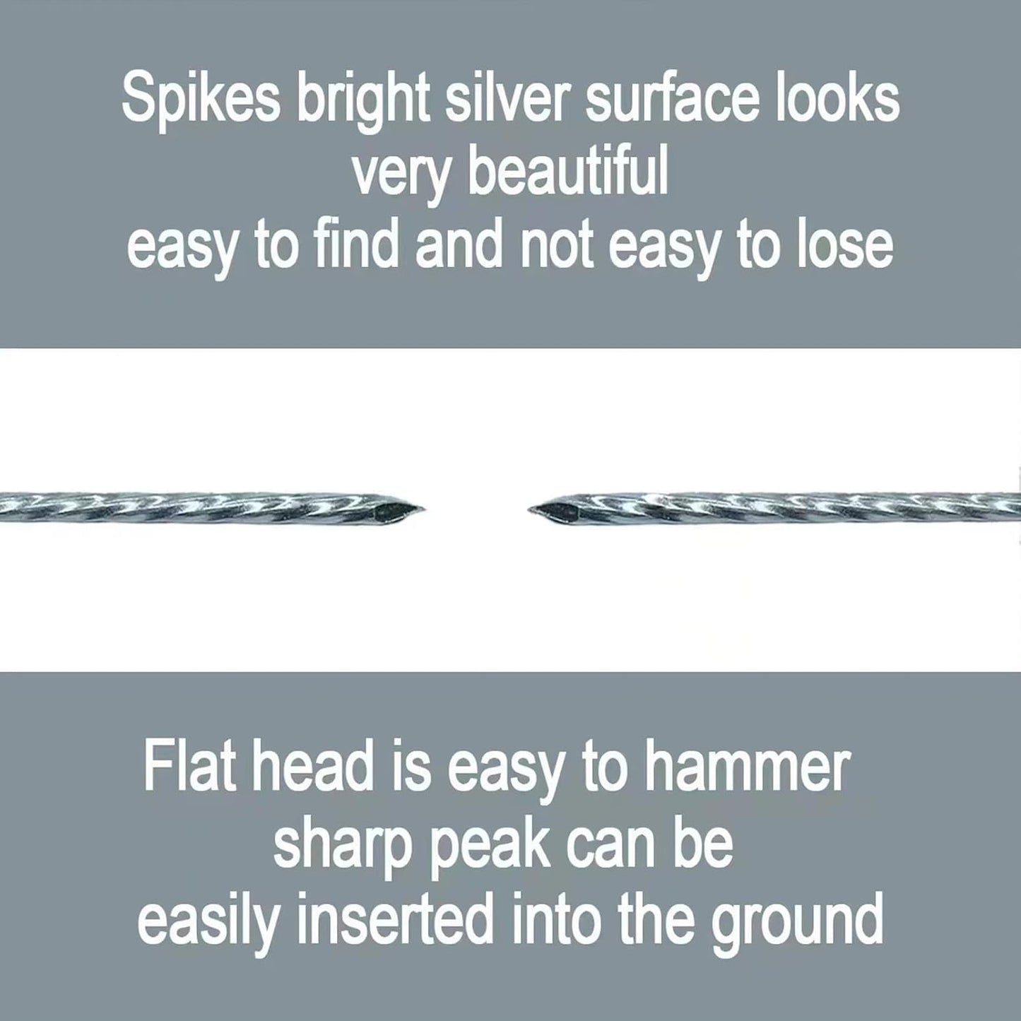 12" Heavy Duty Spiral Landscape Spikes - Solid Galvanized Metal Garden Stakes for Fixing Paver Edging, Weed Barriers, Artificial Lawn, Tent, Garden Plants and More (50 Pack)