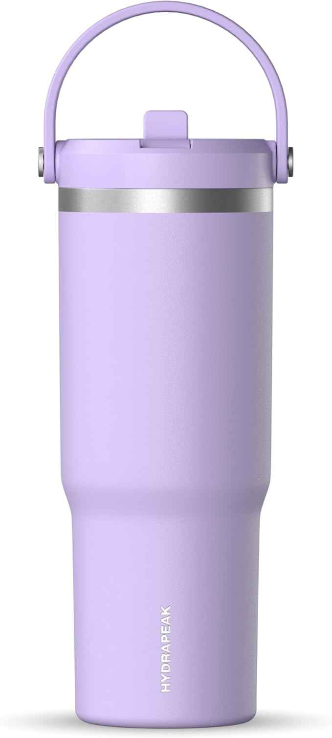 Hydrapeak Nomad 32 oz Tumbler with Handle and Straw Lid, Leakproof, Double Insulated, 32oz Cup Stainless Steel (Lavender) | with Handle, and Straw Lid, Leakproof, Double Insulated, 32oz Cup