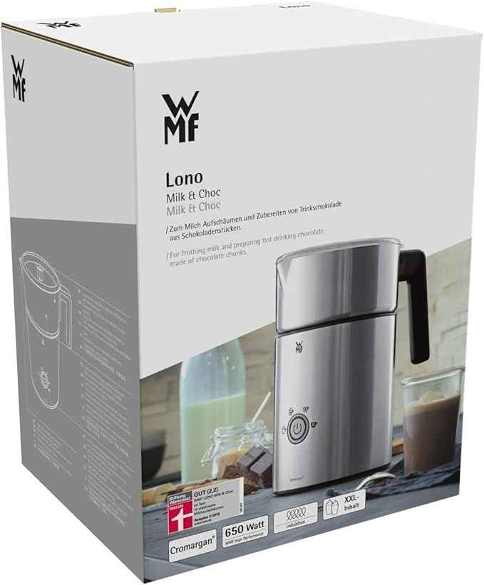 WMF Lono Milk & Choc Induction Milchaufs for Milk Froth Hot and Cold or Hot Chocolate, Cromargan/Matte Silver
