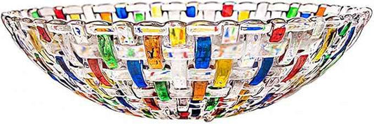 MAGCOLOR Hand Painted Colorful Woven Glass Crystal Salad & Fruit Bowl Decoration,Centerpiece For Home,Office,Wedding Decor, Fruit, Snack, Dessert, Server