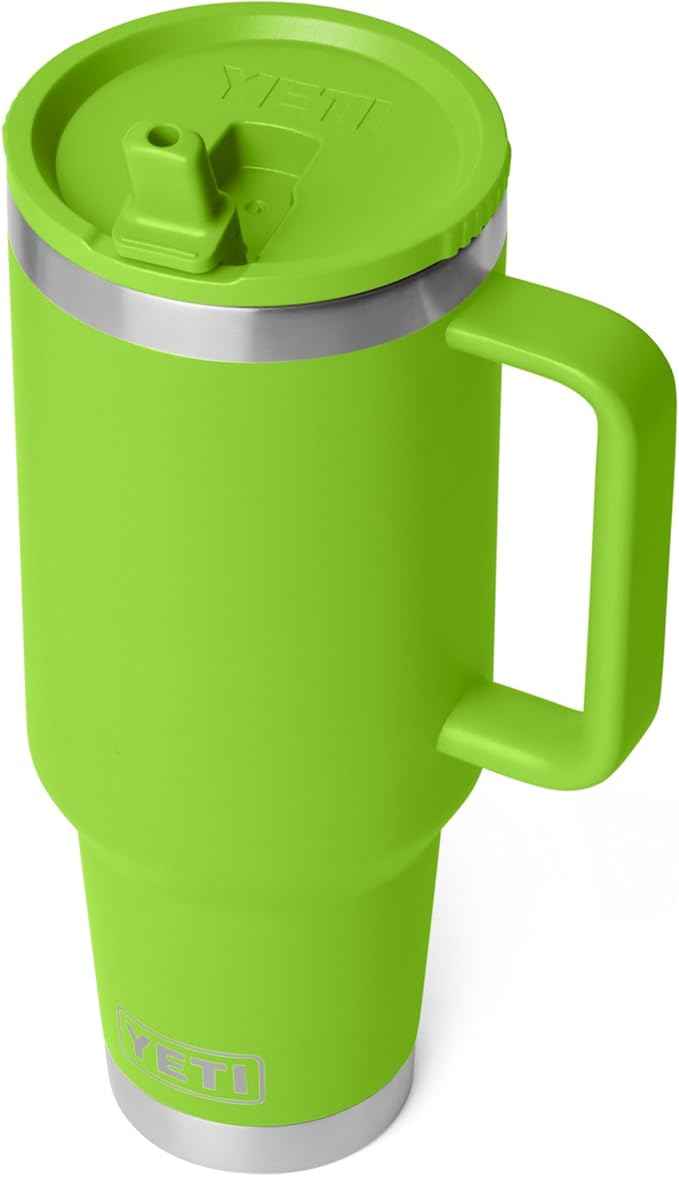 YETI Rambler 40 oz Travel Mug with Flip Straw Lid – Stainless Steel, Vacuum Insulated, Leakproof, Cup Holder Friendly