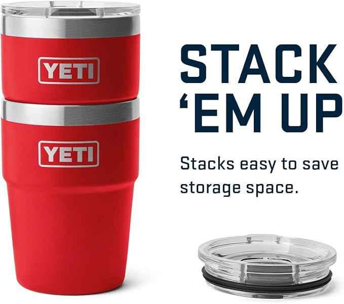 YETI Rambler 16 oz Stackable Tumbler, Vacuum Insulated, Stainless Steel with MagSlider Lid | Stackable, Vacuum Insulated, MagSlider Lid, Stackable, Vacuum Insulated, MagSlider Lid