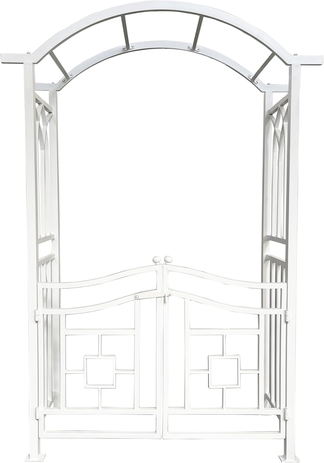 White Aluminum Garden Arbor Arch with Gate