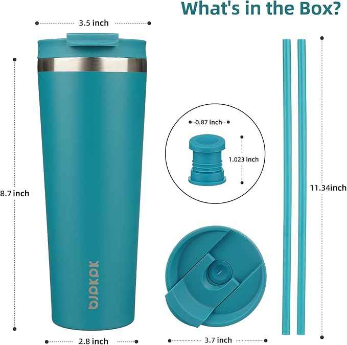 BJPKPK 26oz Tumbler With lid And Straw Stainless Steel Travel Coffee Mug Insulated Tumblers Cups,Laguna