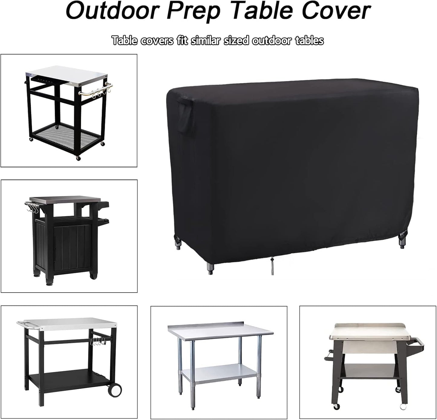 Kingling Outdoor Prep Table Covers, Waterproof Stainless Steel Table Cover Metal Table Cover Protection for Patio Kitchen Prep/Work Tables - 72''L x 24''W x 35''H