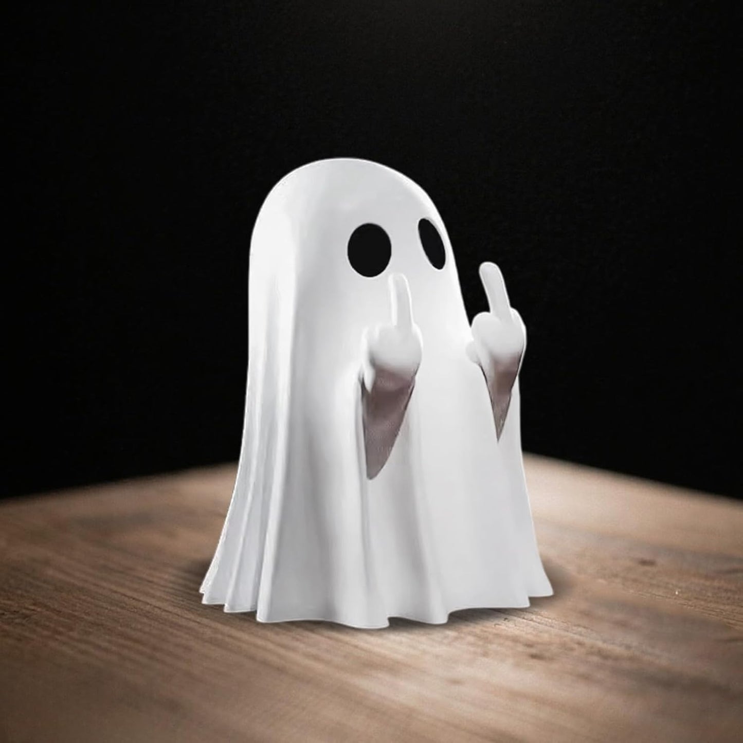 Halloween Ghost Figurine, Funny Spooky Resin Middle Finger Statue, Cute Decor for Halloween Decorations Indoor, Porch and Indoor Spooky Home Decor Gifts
