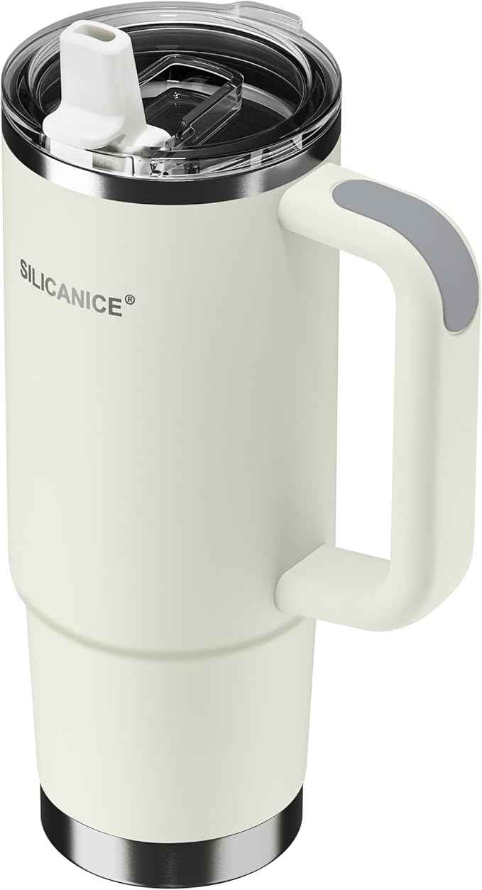For Travel & Gym – Never Drink from a Moldy Lid Again: 30oz Hygienic Tumbler, 100% Leakproof Lid & Removable Foldable Spout. Reinforced Base, Fits Cup Holders- Cream