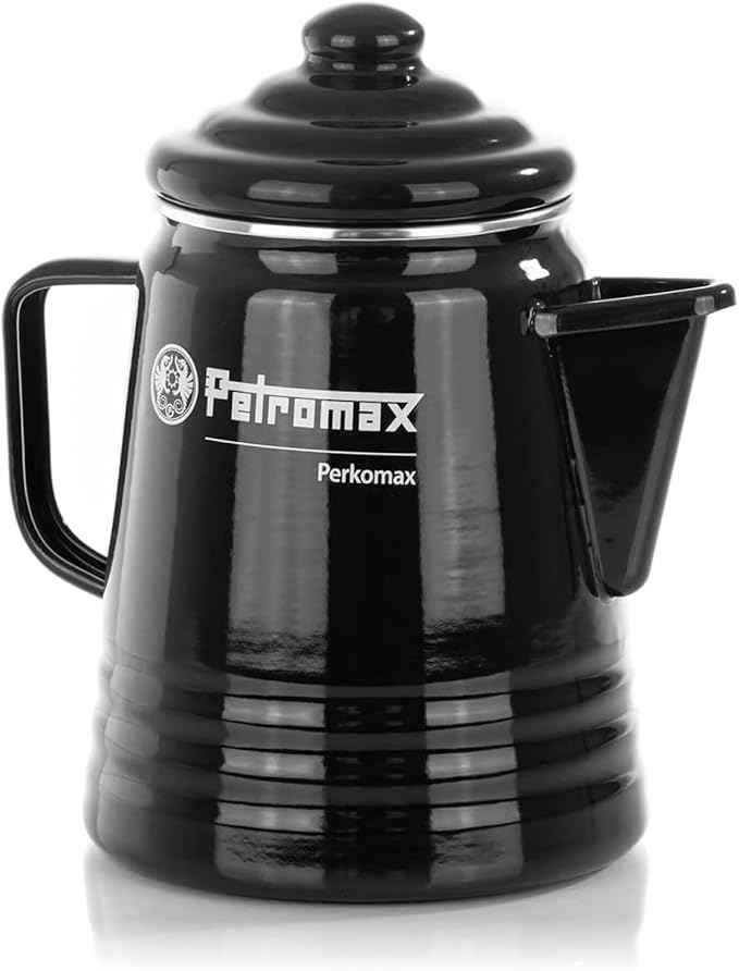 Petromax Tea and Coffee Percolator, Use Indoor/Outdoors for Home Kitchen or Campfire, Enameled Steel Coffee and Tea Pot Brews to Your Taste, 5-6 Cup Capacity