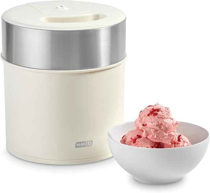Dash Deluxe Gelato & Ice Cream Maker - HomeMade Dessert Maker with One-Touch Churning - Space-Saving Design & Easy to Clean - 2 Quarts, Cream