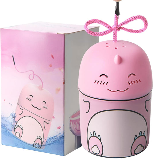 Toilet Bowl Cleaners Bottle Cute Dinosaur Shaped Bathroom Toliet Bowl Cleaner Toilet Tank Cleaner with Fresh Peach Scent (Pink)