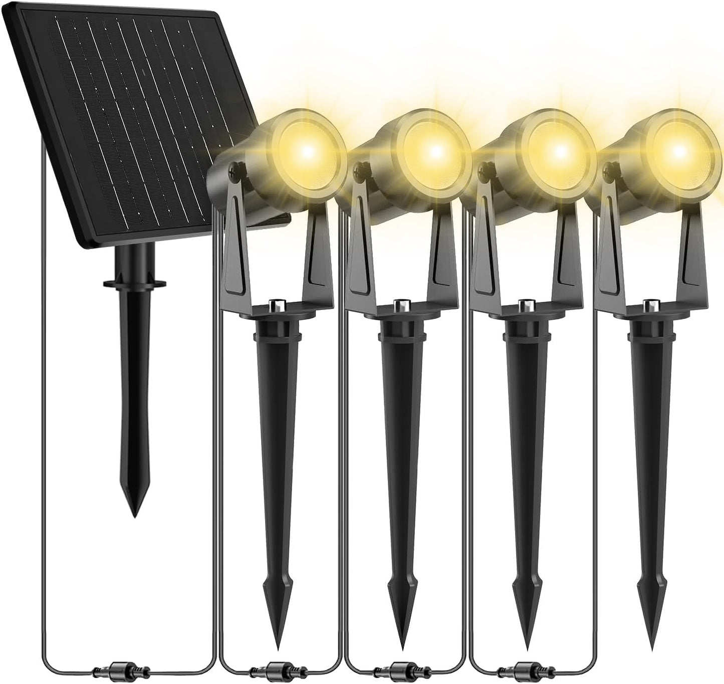 ZYAN Solar Landscape Spotlights Outdoor Waterproof IP65, Bright Solar Powered Garden Yard Spot Lights for Outside Plant, Tree, Pathway, Auto On/Off Wall Lights for Walkway, Lawn, Pool Areas-4 Pack