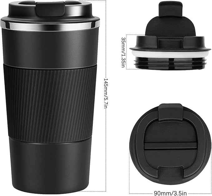 YINJAM 12oz Travel Coffee Mug Insulated Coffee Cups to Go with Leakproof Lid Vacuum Stainless Steel Double Walled Thermal Car Coffee Tumbler for Hot Cold Iced Tea Drinks Reusable (Purple, 12oz)
