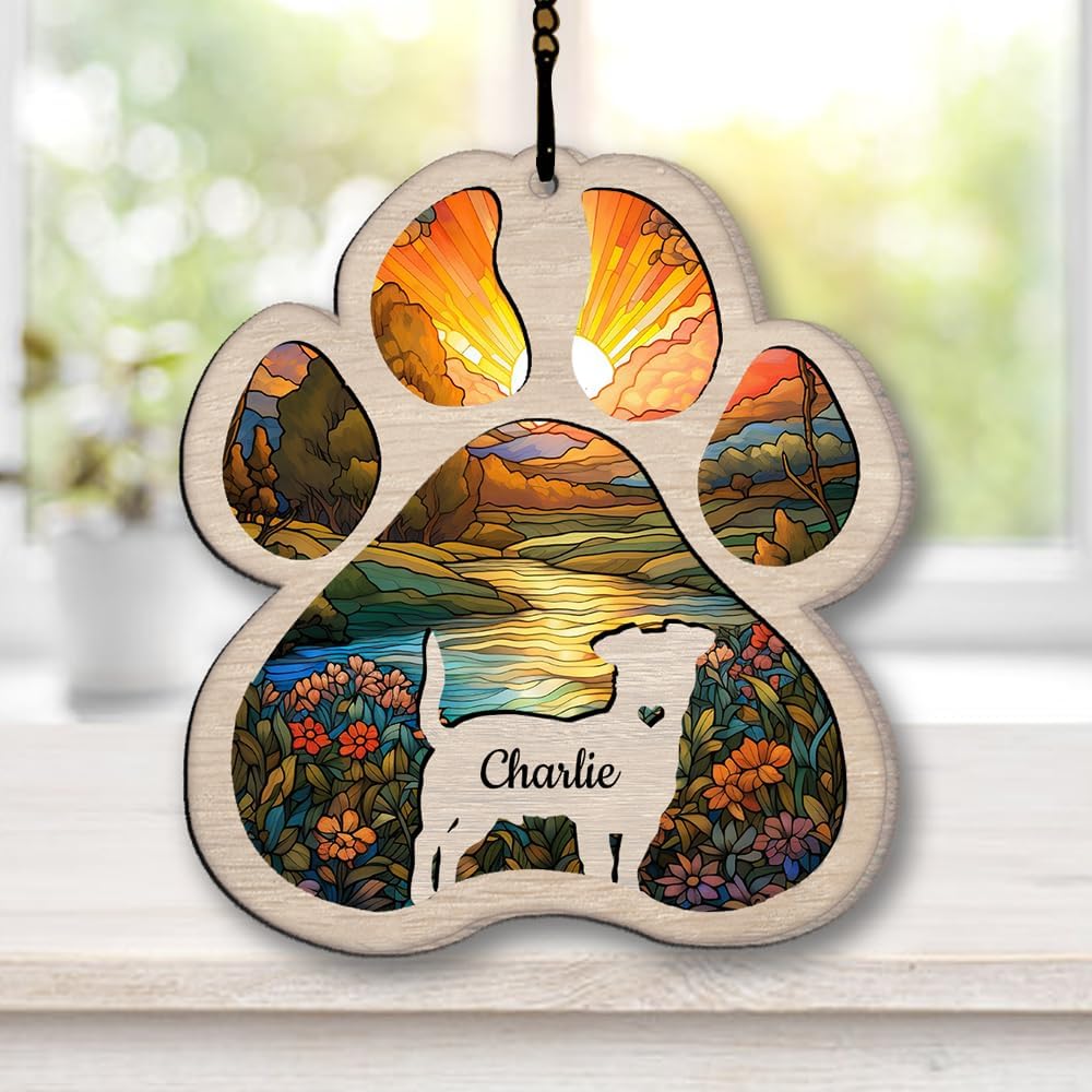 Personalized Coton de Tulear Suncatcher Dog Memorial Gifts, Custom Coton de Tulear Ornament Christmas Tree, Pet Remembrance Gift, Loss of Dog Sympathy Gift, Pets Memorial, Pet Loss Suncatcher